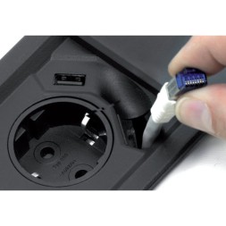 EVOline Square 80 с зарядным устройством Qi / 1x блок питания / 1x зарядное устройство USB / Оптика из нержавеющей стали