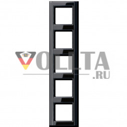 Jung A585SW A500 рамка пятерная цвет: черный