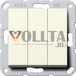Gira 283201 System55 универсальный выключатель 10А, цвет: кремово-белый, тон:глянец