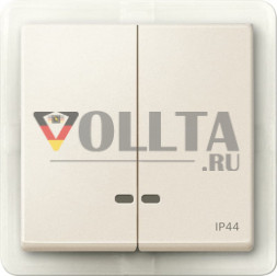 Schneider серия: Merten MEG3424-0444 System M двойная, клавиша цвет: кремово-белый, тон: матовый
