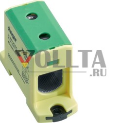Соединительная клемма Hager K150AE для алюминиевых + медных кабелей 25-150 кв.мм зеленая