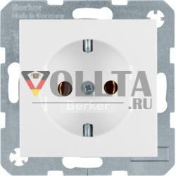 Berker 41438989 Розетка SCHUKO полярная белизна, глянцевая Berker S.1/B.3/B.7