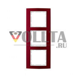 Berker 10133022 B3 рамка,3 группы, цвет алюминевый цвет: красный,