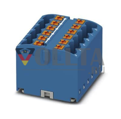 Phoenix Контакт 3273288 PTFIX 12 X2,5 BU Базовая клемма можно собрать 12 точек подключения , цвет: голубой