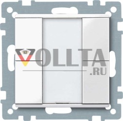 MERTEN 617219 кнопка 2-позиционная плюс полярно-белый глянцевый System M