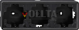 Gira 006347 S-Color накладной корпус,3 группы, цвет: черный, тон:глянец
