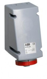 ABB Stotz-Kontakt 432RL6W, настенная розетка CEE, 32 A 6h, IP67, 3P+N+E, 346-415 В, 60 Гц, красная, 2CMA168498R1000