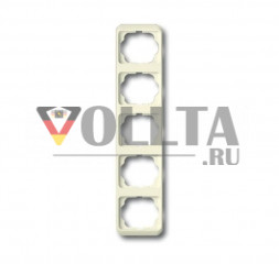 Busch-Jaeger 1735-22G    Alpha рамка пятерная  вертикальная,  цвет:слоновая кость