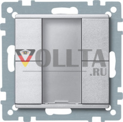 Schneider серия: Merten 627660 System M KNX кнопка, клавиша A plus двойная, цвет: алюминевый, тон: матовый