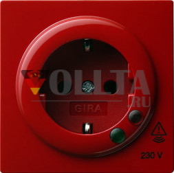 Gira 045143 S-Color SCHUKO-розетка 16А, цвет: красный, тон:глянец