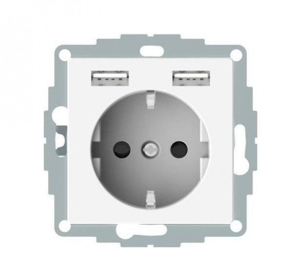 MERTEN MEG2366-0319 с зарядным устройством USB полярно-белый Система M розетка SCHUKO