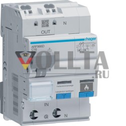 Hager ARF966D AFDD FI-LS 1P+N 6kA C-16A 30mA устройство защиты от дугового замыкания