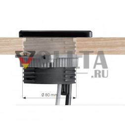 EVOline Square80 / 1x розетка / 1x USB-зарядное устройство / Черный