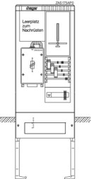 Hager ZAS175AP0 колонка для подключения счетчика 1Z+1LP 2-х полевая 277x583x1710