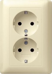 Gira 078001 Двойной SCHUKO Standard 55 Кремово-белый
