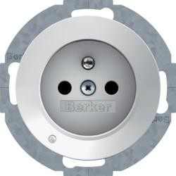 Berker 6765102089 Розетка с защитным контактным штифтом и светодиодной подсветкой для ориентации, полярно-белый, глянцевый