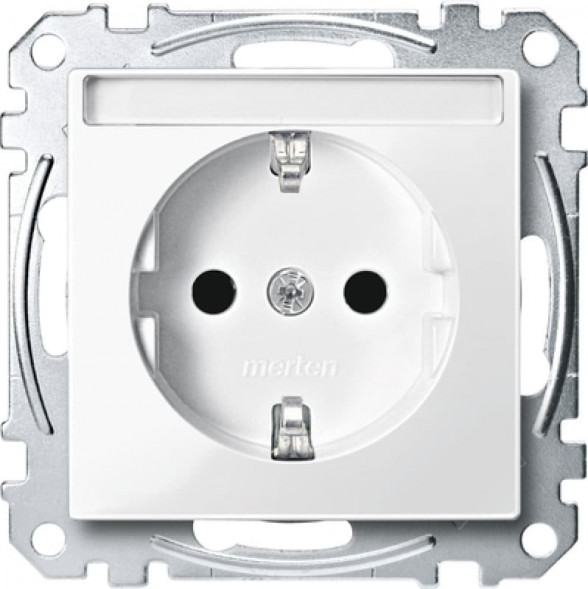 Merten MEG2402-0319 System M SCHUKO-розетка  16А, цвет:полярная белизна, тон:глянец