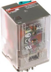 ABB Stotz-Kontakt CR-U012DC2L, вставное интерфейсное реле 2We, A1-A2=12VDC, 250V/10A, светодиод, 1SVR405621R4100