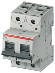 ABB Stotz-Kontakt S802S-UCK63, высокопроизводительный автоматический выключатель, 63A, K, 500VDC = Icu 50kA, 2P, 2CCS862001R1597