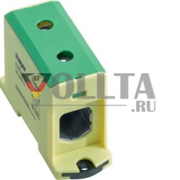 Соединительная клемма Hager K240AE для алюминиевых + медных кабелей 35-240 мм2 зеленая