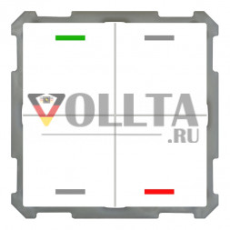 Gira 2022112 Ширококлавишный выключатель сенсорный 3 база двойная, цвет:чисто белый, тон:глянец