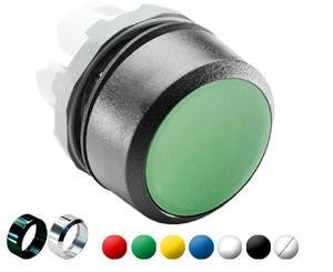 ABB Stotz-Kontakt MP1-7092, кнопочный привод с черной маркировкой, плоский, без фиксации, переднее кольцо черное, 1SFA611100R7092
