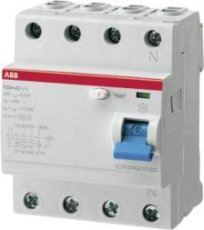 ABB Stotz-Kontakt F204 A-25/0,3-L, устройство защитного отключения 4P, тип A, 25A, 300mA, N слева, 2CSF204123R3250