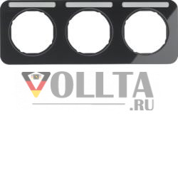 Berker 10132135 рамка с полем для этикетки черная, глянцевая Berker R.1