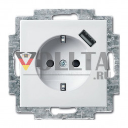 Busch-Jaeger 20EUCBUSB-914 Balance SI SCHUKO розетка USB цвет: альпийский белый, тон:глянец