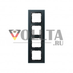 Berker 10146616 B7 рамка четверная стекло, цвет: черный