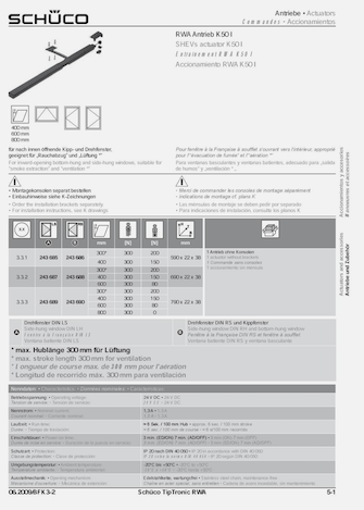 Schüco TipTronic RWA Kettenantrieb K50 400 RS 24VDC 1,3A Nr. 24368 — цепной привод 24 В DC