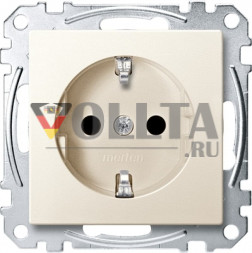 Merten MEG2400-0444 System M SCHUKO-розетка 16А, цвет: кремово-белый, тон: матовый