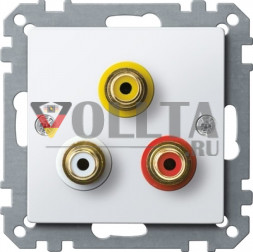 Schneider серия: Merten MEG4351-0319 System M Chinch розетка цвет:полярная белизна, тон:глянец