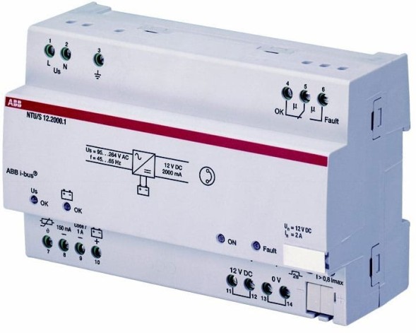 ABB Stotz-Kontakt NTU/S12.2000.1 Ист.бесперебой.пит, 12 В пост. тока, 2 А, REG , 2CDG110070R0011 (MDRC, 2 A)