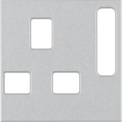 Berker 3313071404 Центральная часть для розеток, британский стандарт, переключаемая, алюминий, матовый Berker B.7