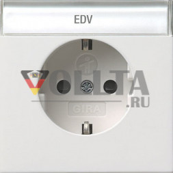 Gira 0462112 Ширококлавишный выключатель SCHUKO-розетка 16А, стандарт цвет:чисто белый, тон:глянец
