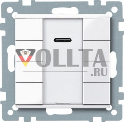 Schneider серия: Merten 617525 System M KNX кнопка, клавиша четверная plus цвет:белый, тон:глянец