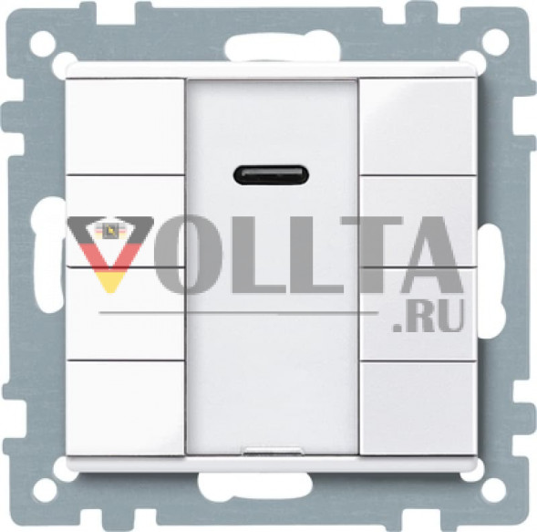 Schneider серия: Merten 617525 System M KNX кнопка, клавиша четверная plus цвет:белый, тон:глянец