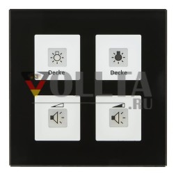 MDT RF-GTT4S.01 KNX RF+ беспроводная стеклянная кнопка 4-позиционная Plus с активатором, черная