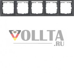 Berker 10259969 5-позиционный горизонтальный BF S.1 anth. матовая рамка