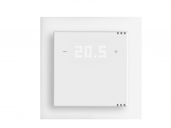 MULLER GS 68.00 knx2 KNX сенсорный датчик | 2-сторонний, дисплей, контроллер качества воздуха и климата в помещении | студийный белый | 55x55 мм