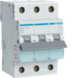 Автоматический выключатель Hager MBN340 3-полюсный B40A 6kA