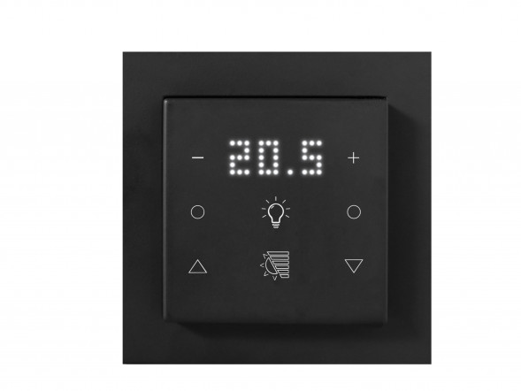 MULLER TS 58.11 knx6TS KNX сенсорный датчик | 6-позиционный, 2 x освещение, 2 x затенение, дисплей | угольно-черный | 55x55 мм