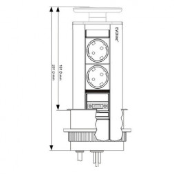 EVOline Port MULTIMEDIA 2x Power / 1x HDMI / Серебристый