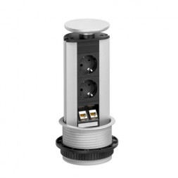 EVOline Port DATA / серебристый / 2 выдвижных разъема / 2 разъема RJ45