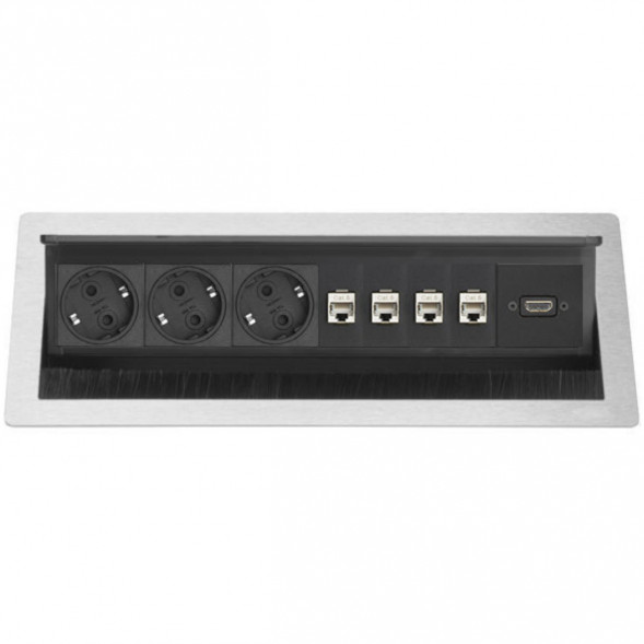 EVOline FlipTop Push XL / Мультимедиа / 3x питания / 4x RJ45 / HDMI
