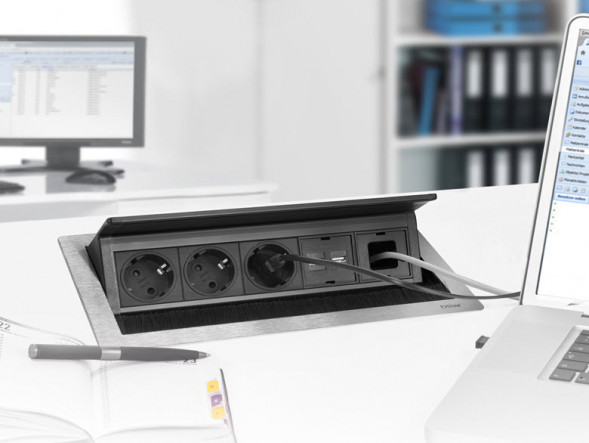 EVOline FlipTop Push XL / Мультимедиа / 3x питания / 4x RJ45 / HDMI