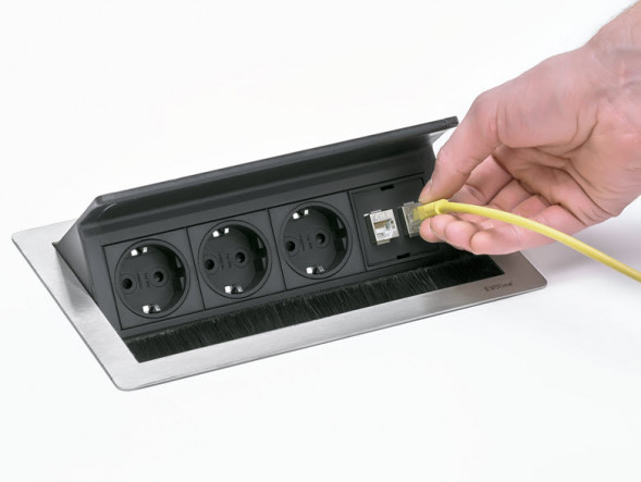 EVOline FlipTop Push XL / Мультимедиа / 3x питания / 4x RJ45 / HDMI