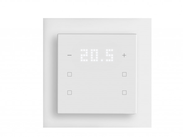 MULLER TS 58.00 knx6 KNX сенсор касания | 6-позиционный, 4 нейтральных, дисплей | студийный белый | 55x55 мм